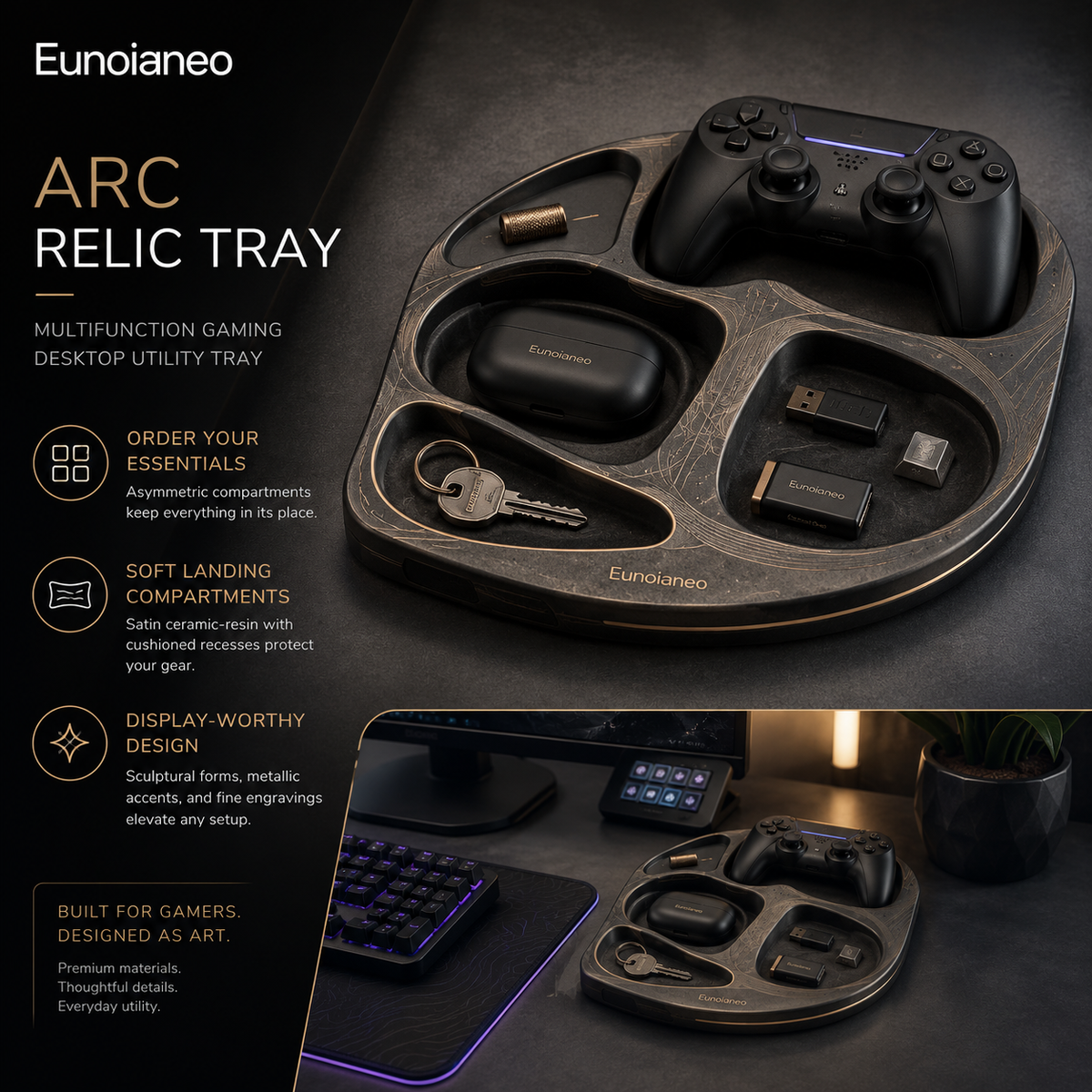 Eunoianeo™ Arc Relic Modular Desktop Tray