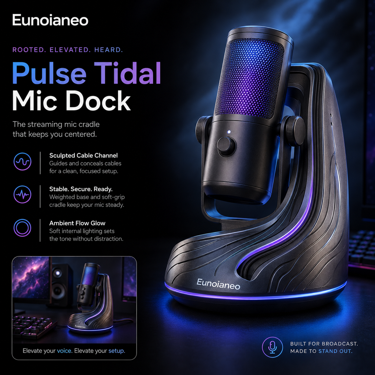 Eunoianeo™ Pulse Tidal Broadcast Mic Dock