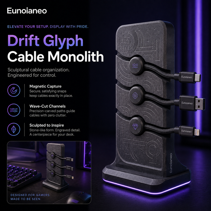 Eunoianeo™ Drift Glyph Vertical Cable Monolith